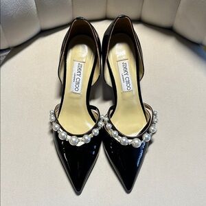 Jimmy Choo Black Aurelie 65mm Pearl Heels